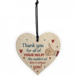 Thank You Gift For Teacher Nurse Carer Volunteer Wood Heart Gift