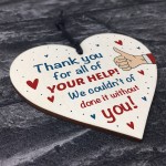 Thank You Gift For Teacher Nurse Carer Volunteer Wood Heart Gift