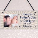 1st Fathers Day Gift For Dad Personalised Hanging Plaque New Dad