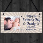 1st Fathers Day Gift For Dad Personalised Hanging Plaque New Dad