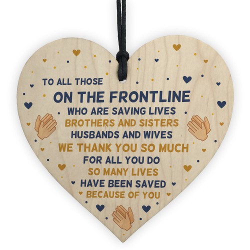 Thank You Gift For NHS Nurses And Doctors Wooden Heart Poem