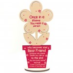 Best Friend Birthday Gift Thankyou Wood Flower Friendship Plaq