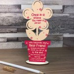 Best Friend Birthday Gift Thankyou Wood Flower Friendship Plaq