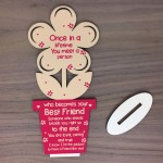 Best Friend Birthday Gift Thankyou Wood Flower Friendship Plaq