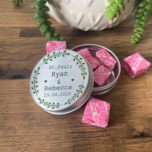 Wedding Favour Gift Tin Personalised Sweet Table Decoration