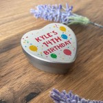 14th Birthday Gift For Son Daughter Personalised Heart Tin 