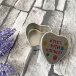 14th Birthday Gift For Son Daughter Personalised Heart Tin 