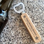 Personalised Novelty Birthday Gift Wood Bottle Opener Dad Uncle