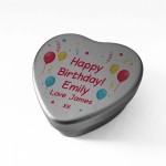 Novelty Birthday Gift For Daughter Son Personalised Heart Tin