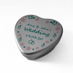Wedding Table Decorations Personalised Heart Sweet Tin Favours