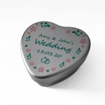 Wedding Table Decorations Personalised Heart Sweet Tin Favours