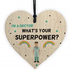 NHS Doctor Thank You Gift Wooden Heart Hospital Present