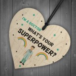 NHS Doctor Thank You Gift Wooden Heart Hospital Present