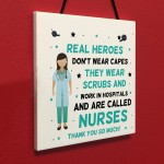 Thank You Gift For Nurse NHS Hospital Gift Hanging Plaque