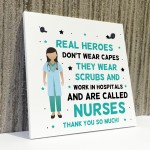 Thank You Gift For Nurse NHS Hospital Gift Hanging Plaque