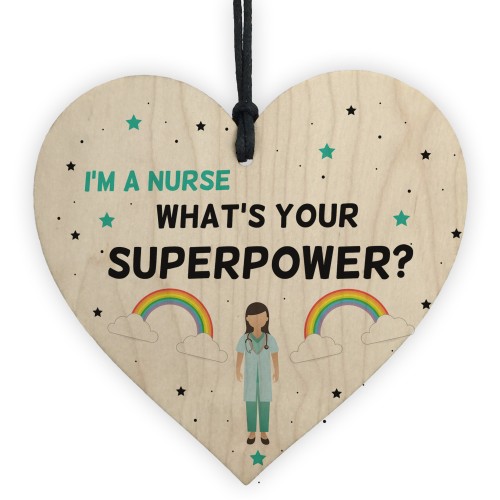 NHS Nurse Thank You Gift Wooden Heart Hospital Present