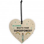 NHS Nurse Thank You Gift Wooden Heart Hospital Present