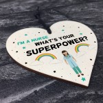 NHS Nurse Thank You Gift Wooden Heart Hospital Present