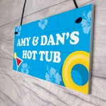 Personalised Hot Tub Decor Sign Hanging Wall Sign For Hot Tub 