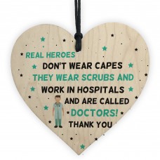 Special Thank You Gift For A Doctor Wooden Heart NHS Hospital