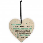 Special Thank You Gift For A Doctor Wooden Heart NHS Hospital