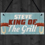PERSONALISED Barbecue BBQ Sign King of The Grill Funny Gifts