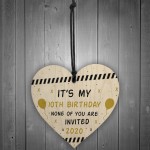 Funny Quarantine Birthday Decoration Personalised Wood Heart