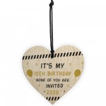 Funny Quarantine Birthday Decoration Personalised Wood Heart