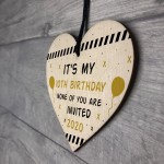 Funny Quarantine Birthday Decoration Personalised Wood Heart