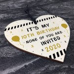 Funny Quarantine Birthday Decoration Personalised Wood Heart