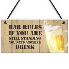 Novelty BAR RULES Sign Funny Home Bar Sign Man Cave Gifts