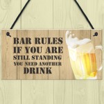 Novelty BAR RULES Sign Funny Home Bar Sign Man Cave Gifts