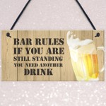 Novelty BAR RULES Sign Funny Home Bar Sign Man Cave Gifts