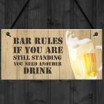 Novelty BAR RULES Sign Funny Home Bar Sign Man Cave Gifts