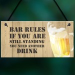 Novelty BAR RULES Sign Funny Home Bar Sign Man Cave Gifts