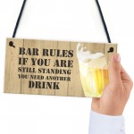 Novelty BAR RULES Sign Funny Home Bar Sign Man Cave Gifts