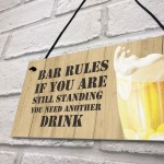 Novelty BAR RULES Sign Funny Home Bar Sign Man Cave Gifts