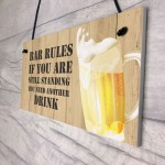 Novelty BAR RULES Sign Funny Home Bar Sign Man Cave Gifts