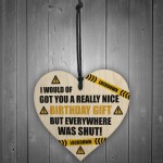 Funny Quarantine Isolation Birthday Gift Wooden Heart Dad Mum