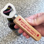 50th Birthday Gift 50 and Fabulous Wooden Bottle Opener