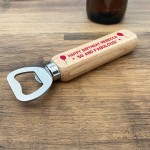 50th Birthday Gift 50 and Fabulous Wooden Bottle Opener