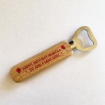 50th Birthday Gift 50 and Fabulous Wooden Bottle Opener