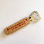 50th Birthday Gift 50 and Fabulous Wooden Bottle Opener