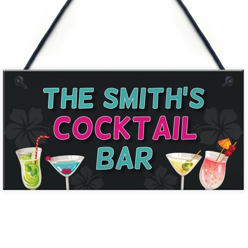 Personalised Cocktail Home Bar Signs And Plaques Novelty Gifts