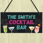 Personalised Cocktail Home Bar Signs And Plaques Novelty Gifts