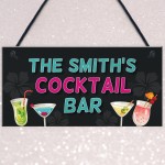Personalised Cocktail Home Bar Signs And Plaques Novelty Gifts