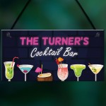 PERSONALISED Cocktail Bar Neon Effect Sign Bar And Pub Decor