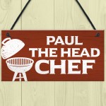 Personalised Head Chef BBQ Barbecue Sign Novelty Garden Plaque