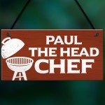 Personalised Head Chef BBQ Barbecue Sign Novelty Garden Plaque