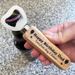 Quirky Dad Birthday Gift Wooden Bottle Opener Personalised Gift